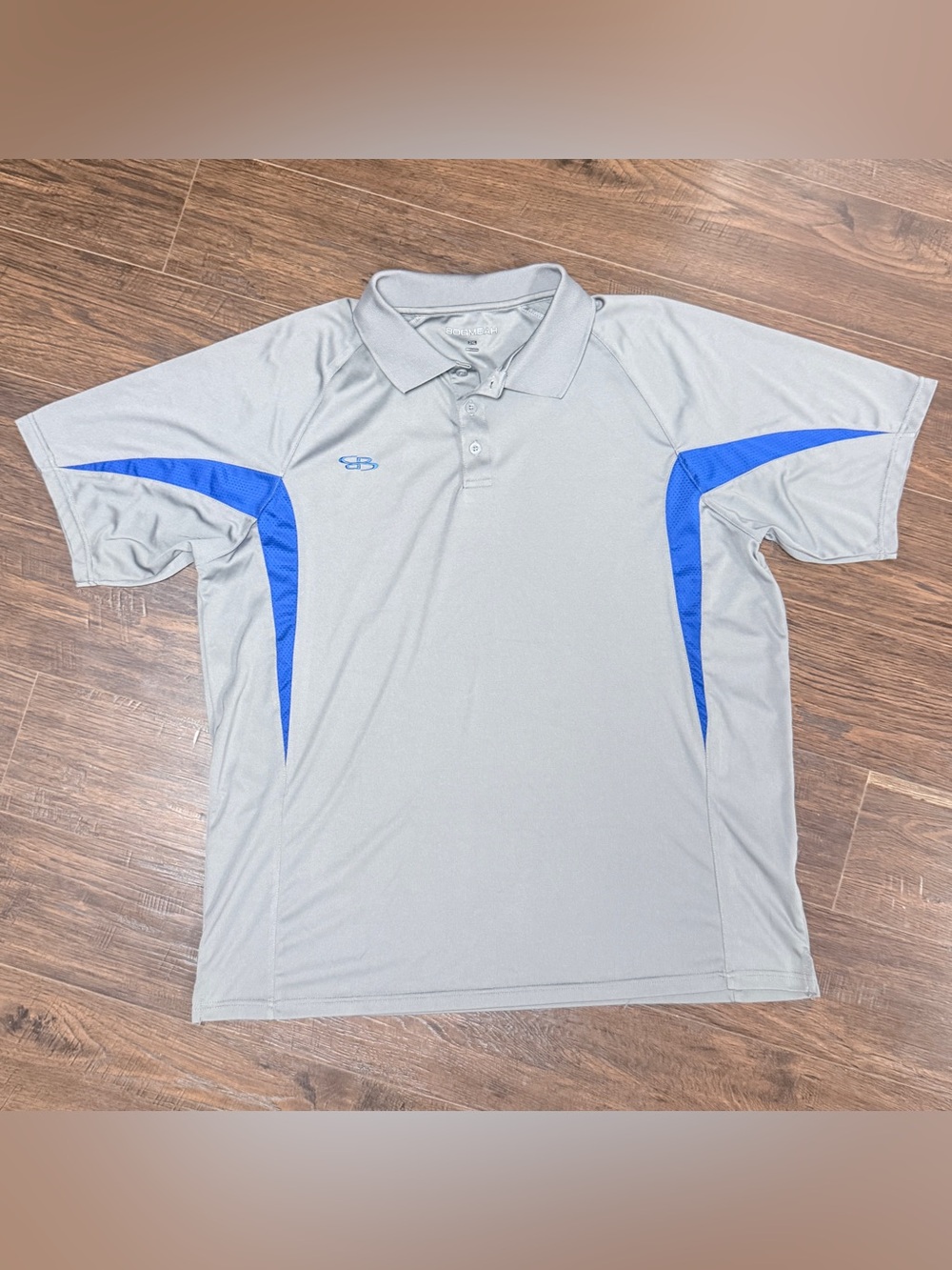 BOOMBAH GRAY BLUE SHIRTS SLEEVE POLO TOP